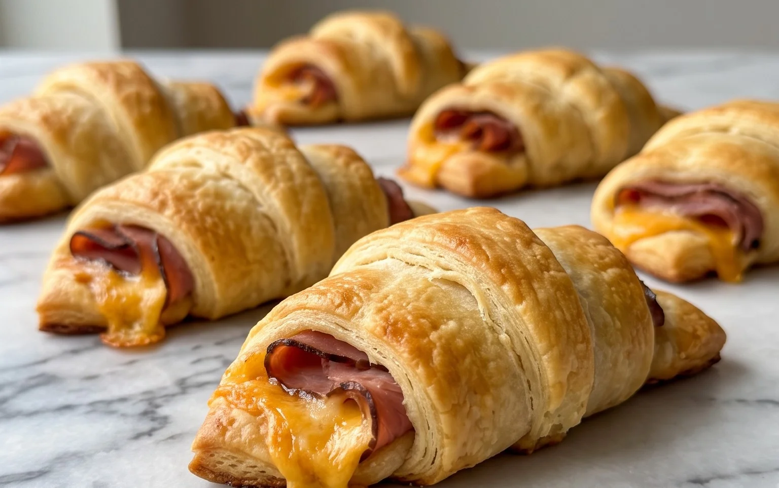 Easy Beef Beef Ham Cheddar Crescent Roll-Ups