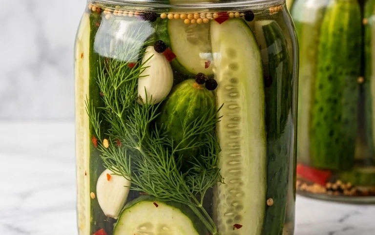 Spicy Dill Pickle Recipe-Homemade Crunchy Flavor